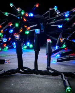 WeRChristmas LINK PRO LED Cluster Lights, Black Cable, Multi Colour