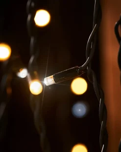 WeRChristmas LINK PRO LED Curtain Lights, Black Cable, 2.5 M Drop, Warm White / White