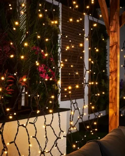 WeRChristmas LINK PRO LED Curtain Lights, Black Cable, 2.5 M Drop, Warm White
