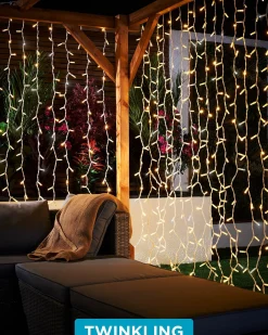 WeRChristmas LINK PRO LED Curtain Lights, White Cable, 2.5 M Drop, Warm White / White