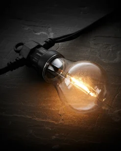 WeRChristmas LINK PRO LED Festoon Lights, A60 Filament Bulb, Black Cable, Warm White