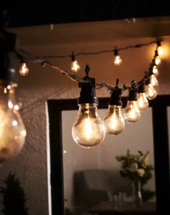 WeRChristmas LINK PRO LED Festoon Lights, A60 Filament Bulb, Black Cable, Warm White