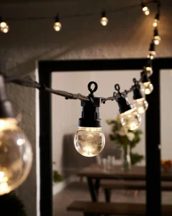 WeRChristmas LINK PRO LED Festoon Lights, Clear Bulb, Black Cable, Warm White