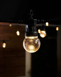 WeRChristmas LINK PRO LED Festoon Lights, Clear Bulb, Black Cable, Warm White