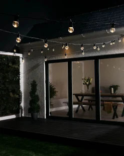 WeRChristmas LINK PRO LED Festoon Lights, Clear Bulb, Black Cable, Warm White