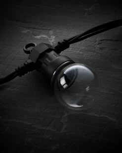 WeRChristmas LINK PRO LED Festoon Lights, Clear Bulb, Black Cable, Warm White