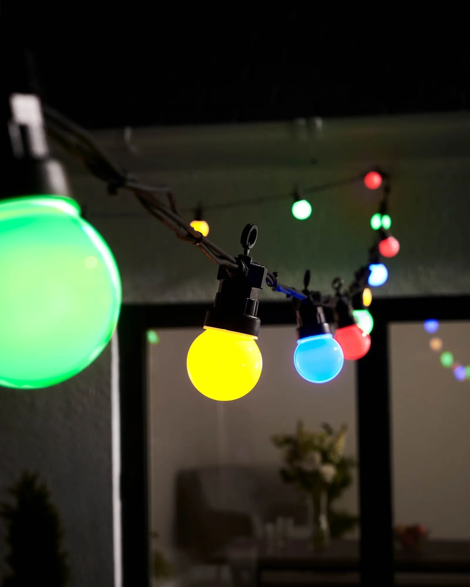 WeRChristmas LINK PRO LED Festoon Lights, Black Cable, Multi Colour