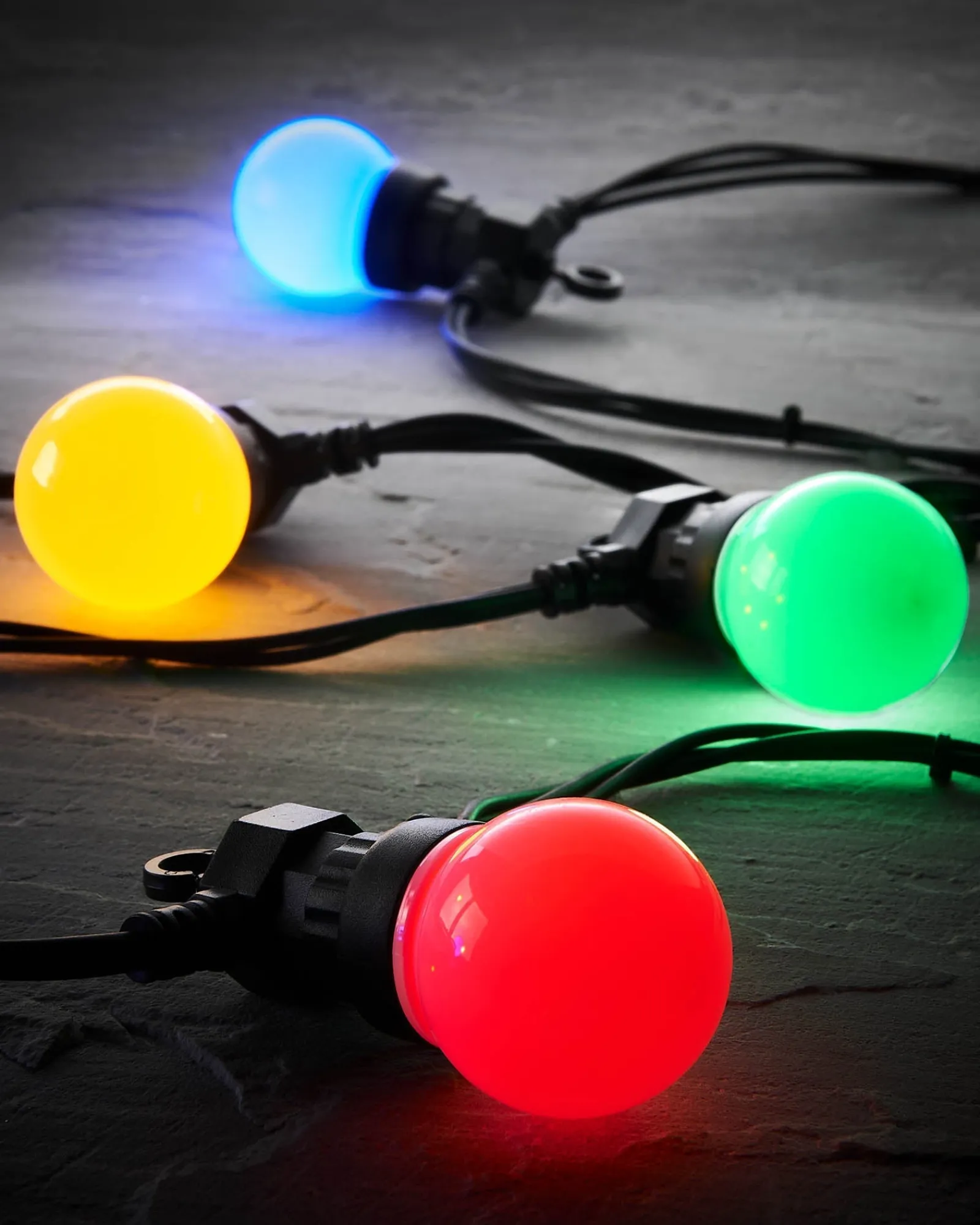 WeRChristmas LINK PRO LED Festoon Lights, Black Cable, Multi Colour