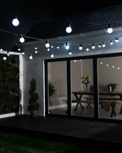 WeRChristmas LINK PRO LED Festoon Lights, Black Cable, White