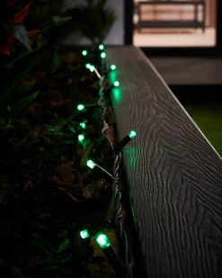 WeRChristmas LINK PRO LED String Lights, Black Cable, Green