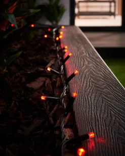 WeRChristmas LINK PRO LED String Lights, Black Cable, Red
