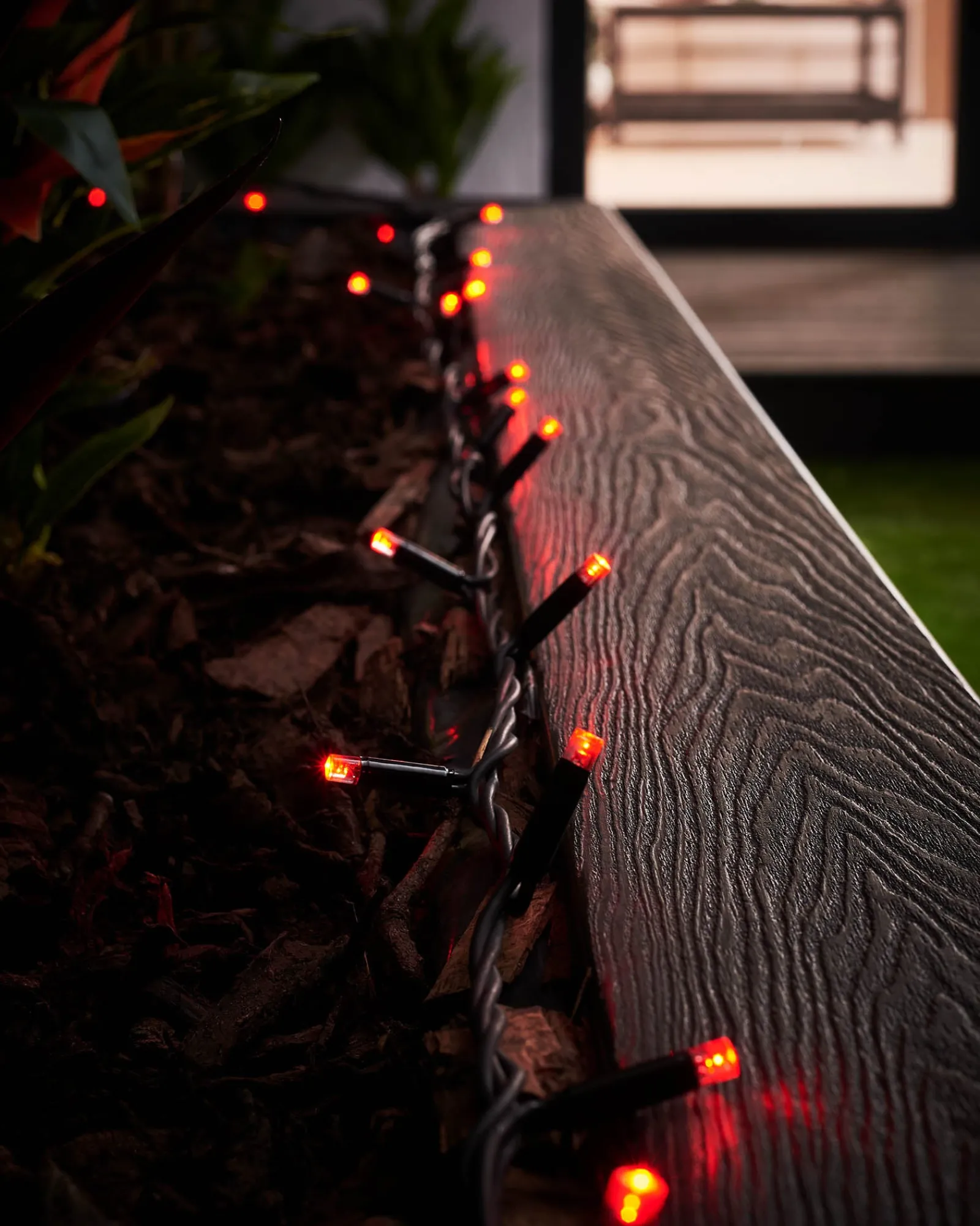 WeRChristmas LINK PRO LED String Lights, Black Cable, Red