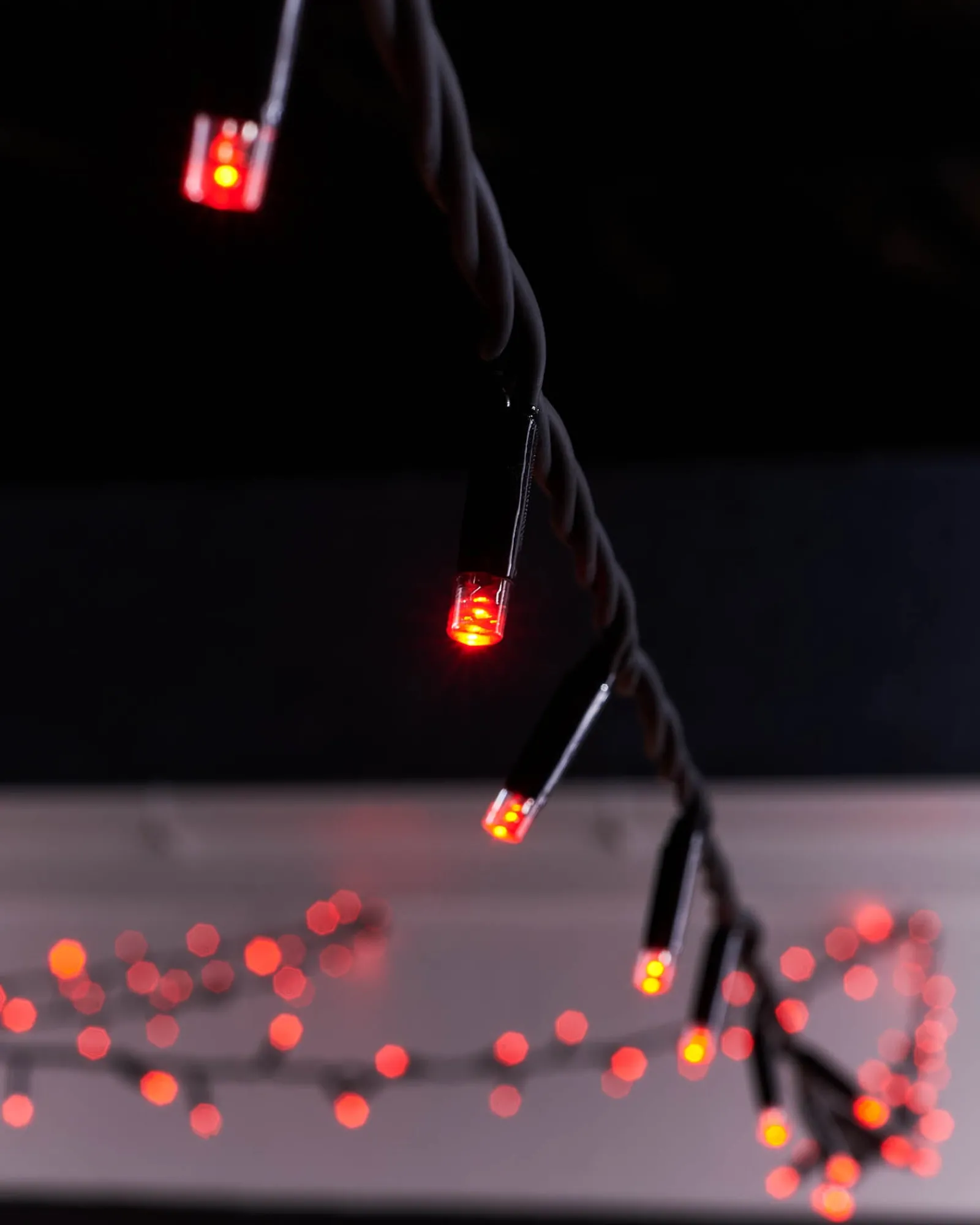 WeRChristmas LINK PRO LED String Lights, Black Cable, Red