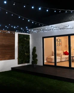 WeRChristmas LINK PRO LED String Lights, Black Cable, White