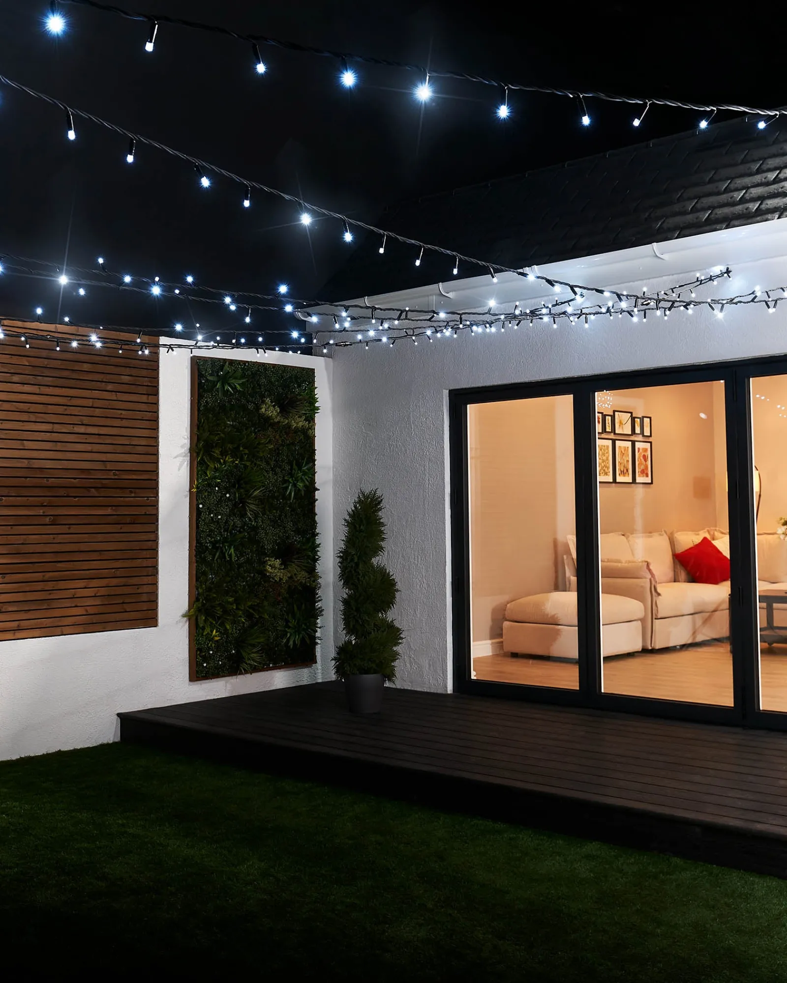 WeRChristmas LINK PRO Twinkle LED String Lights, Black Cable, White