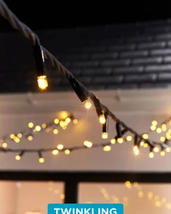 WeRChristmas LINK PRO Twinkle LED String Lights, Black Cable, Warm White