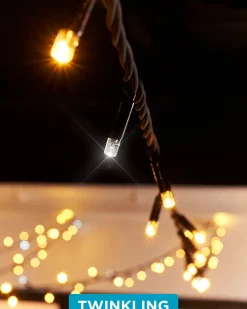 WeRChristmas LINK PRO Twinkle LED String Lights, Black Cable, Warm White / White
