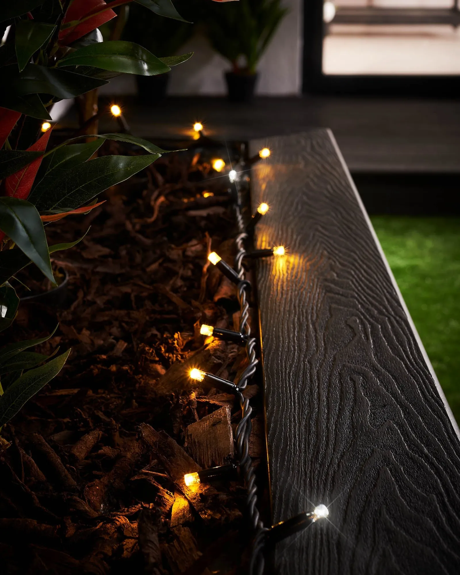 WeRChristmas LINK PRO Twinkle LED String Lights, Black Cable, Warm White / White