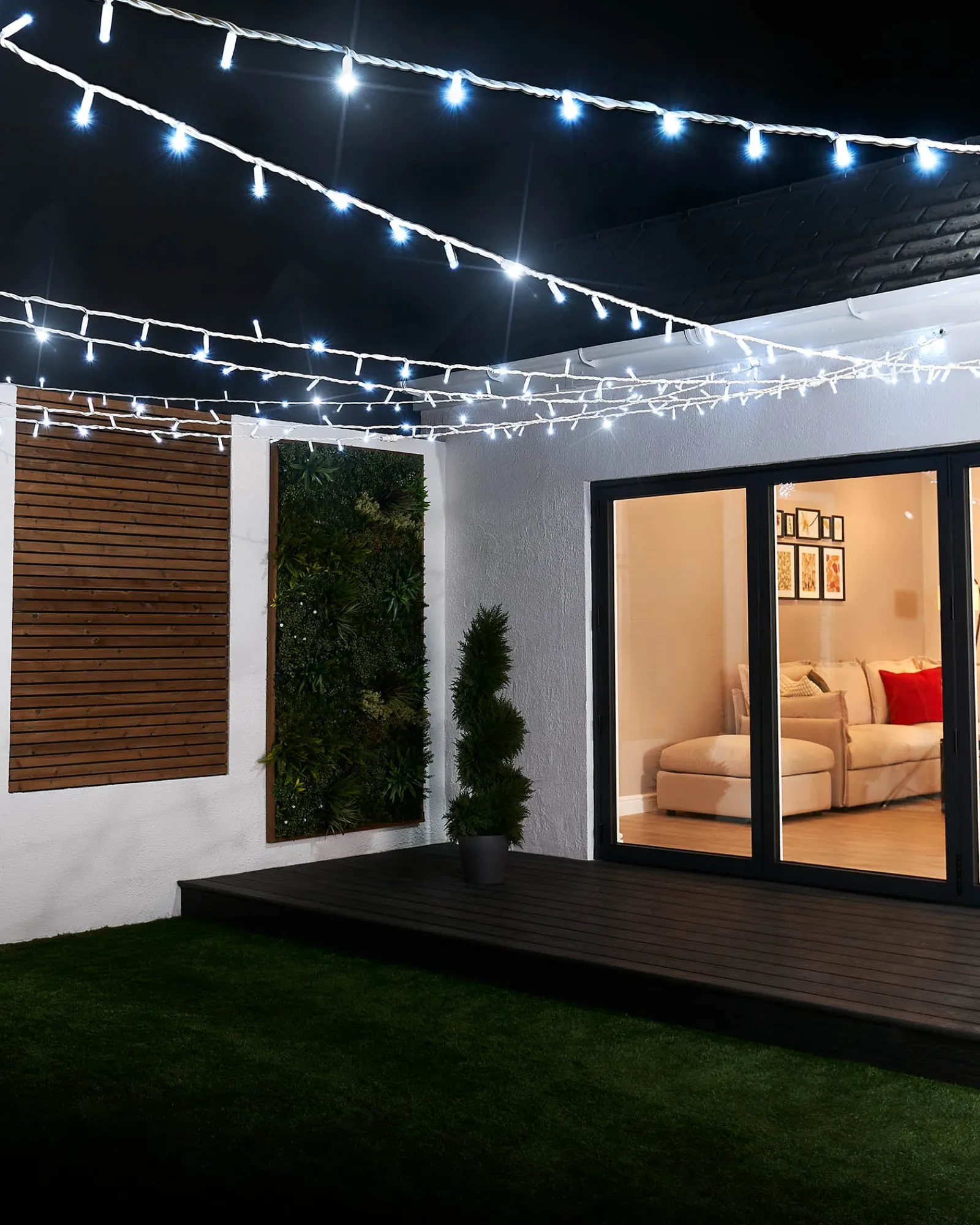WeRChristmas LINK PRO Twinkle LED String Lights, White Cable, White
