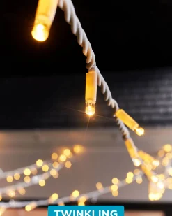WeRChristmas LINK PRO Twinkle LED String Lights, White Cable, Warm White
