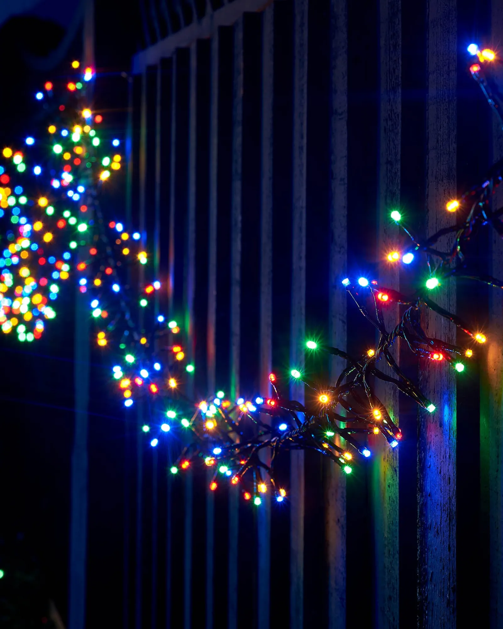 WeRChristmas LINK UP LED Cluster Lights, Black Cable, Multi Colour