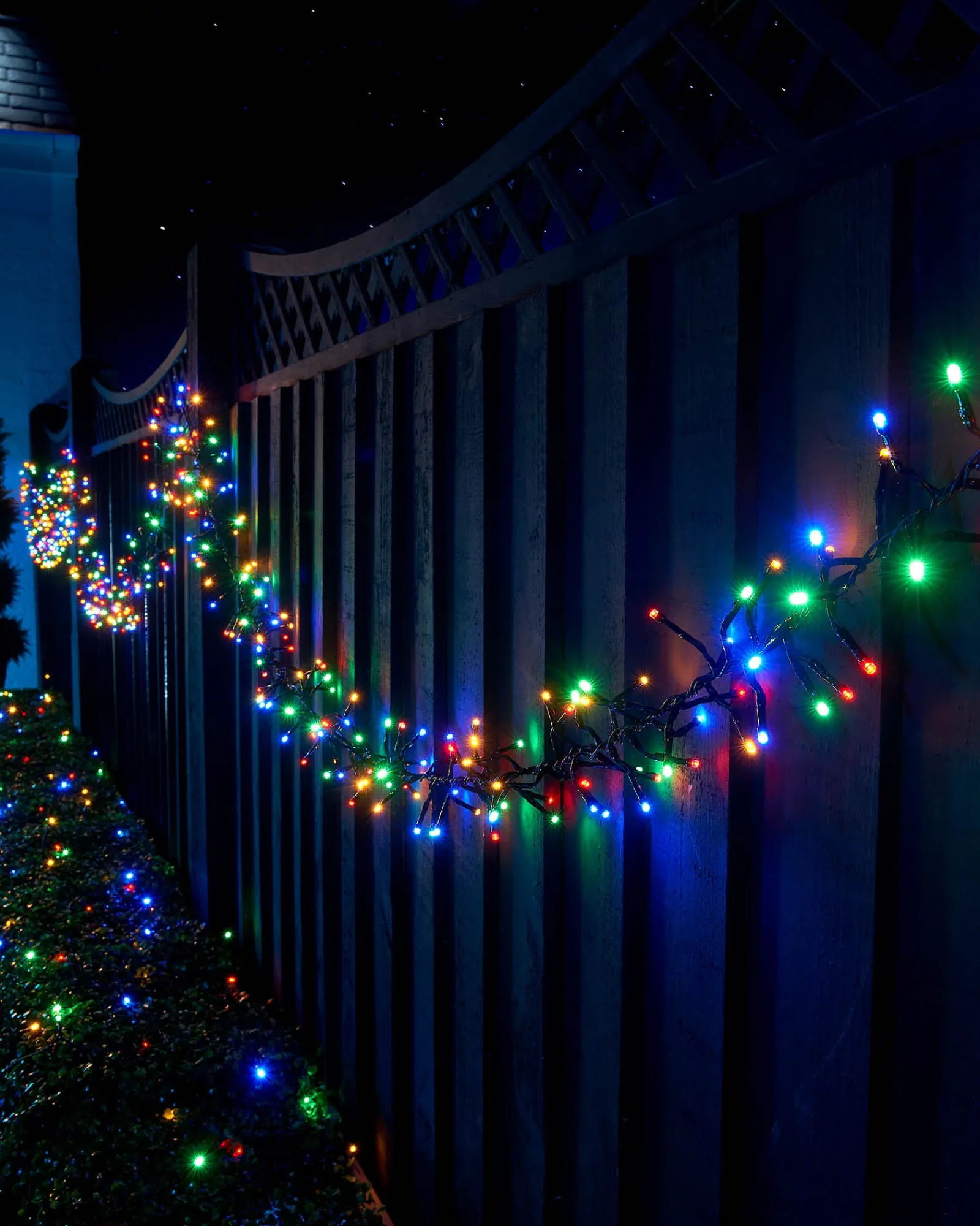 WeRChristmas LINK UP LED Cluster Lights, Black Cable, Multi Colour