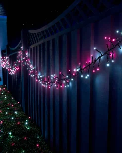 WeRChristmas LINK UP LED Cluster Lights, Black Cable, Pink / White