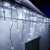 WeRChristmas LINK UP LED Icicle Lights, Black Cable, White