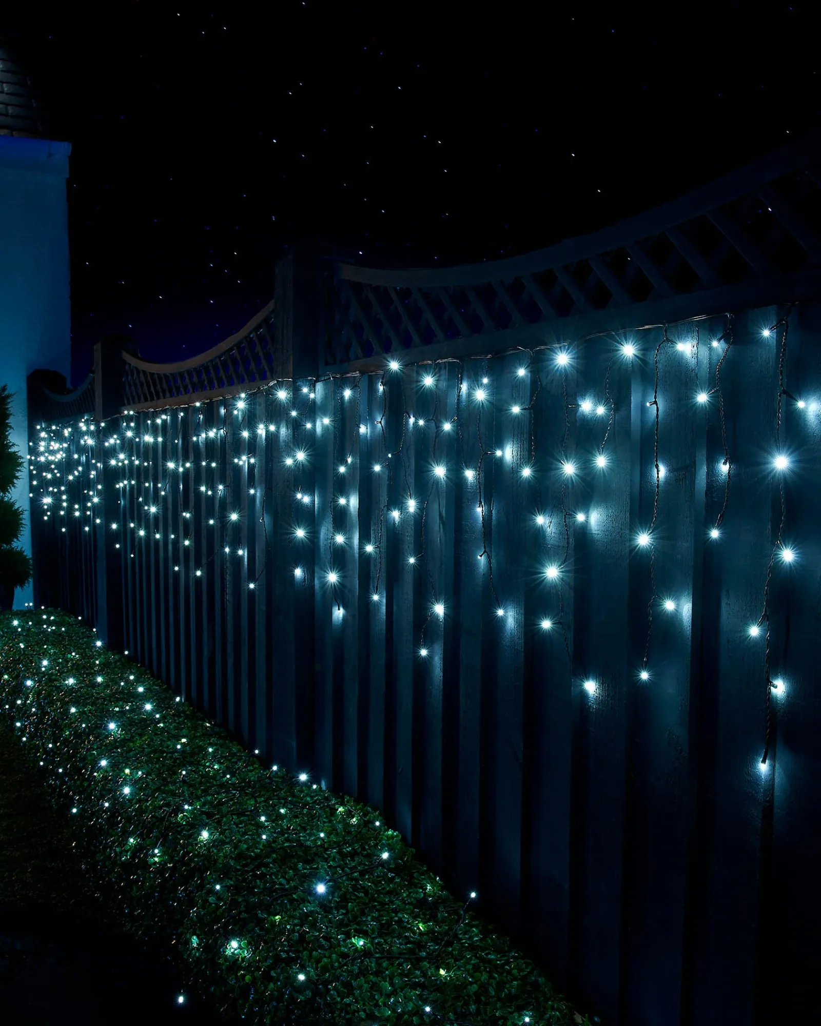 WeRChristmas LINK UP LED Icicle Lights, Black Cable, White