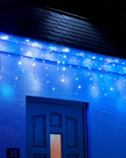 WeRChristmas LINK UP LED Icicle Lights, White Cable, Blue / White