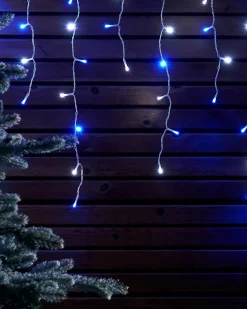 WeRChristmas LINK UP LED Icicle Lights, White Cable, Blue / White