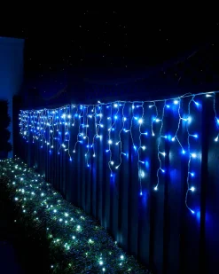 WeRChristmas LINK UP LED Icicle Lights, White Cable, Blue / White