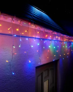 WeRChristmas LINK UP LED Icicle Lights, White Cable, Multi Colour
