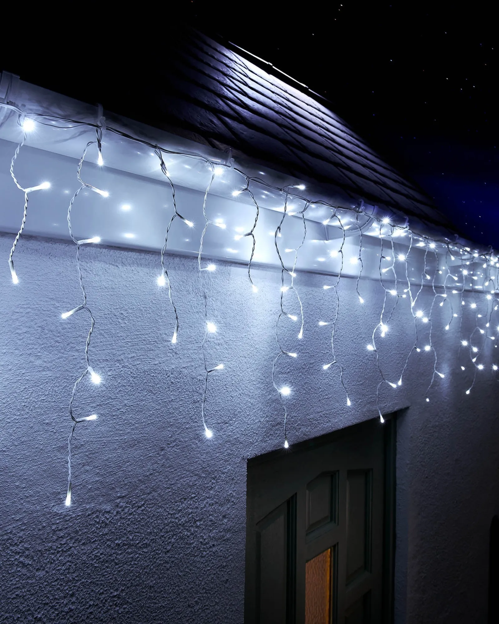 WeRChristmas LINK UP LED Icicle Lights, White Cable, White