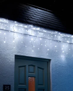 WeRChristmas LINK UP LED Icicle Lights, White Cable, White