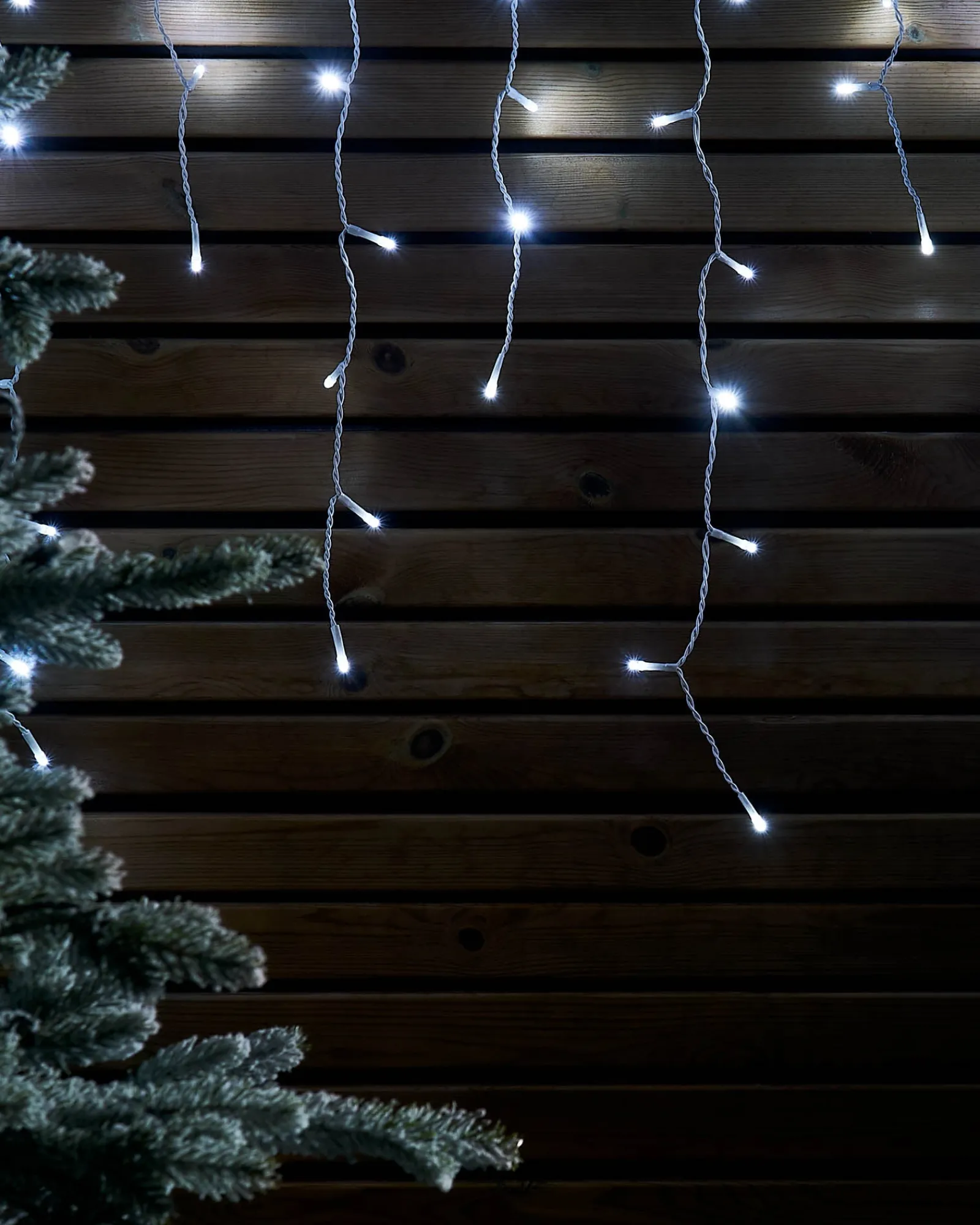 WeRChristmas LINK UP LED Icicle Lights, White Cable, White