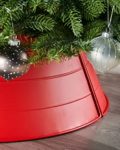 WeRChristmas Matt Metal Tree Collar, Red, 66 Cm