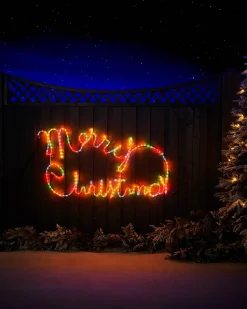 WeRChristmas Merry Christmas Rope Light Silhouette, 100 Cm