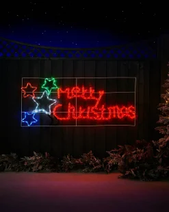 WeRChristmas Merry Christmas Rope Light Silhouette, 125 Cm