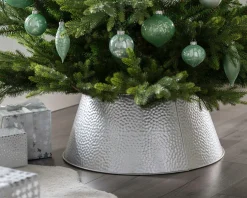 WeRChristmas Metal Tin Tree Collar, Silver, 55 Cm