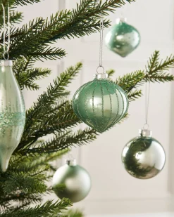 WeRChristmas Mint Green Glass Baubles, 20 Pack