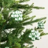 WeRChristmas Mint Green Glass Berry Cluster Baubles, 10 Pack
