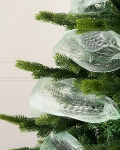 WeRChristmas Mint Green Mesh With Silver Foil, 9 M