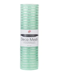 WeRChristmas Mint Green Mesh With Silver Foil, 9 M