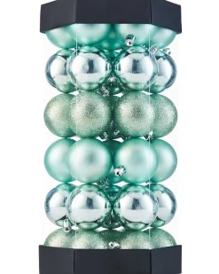 WeRChristmas Mint Green Shatterproof Baubles, 42 Pack, 6 Cm