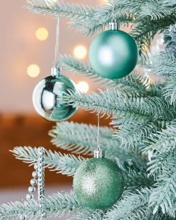 WeRChristmas Mint Green Shatterproof Baubles, 42 Pack, 6 Cm