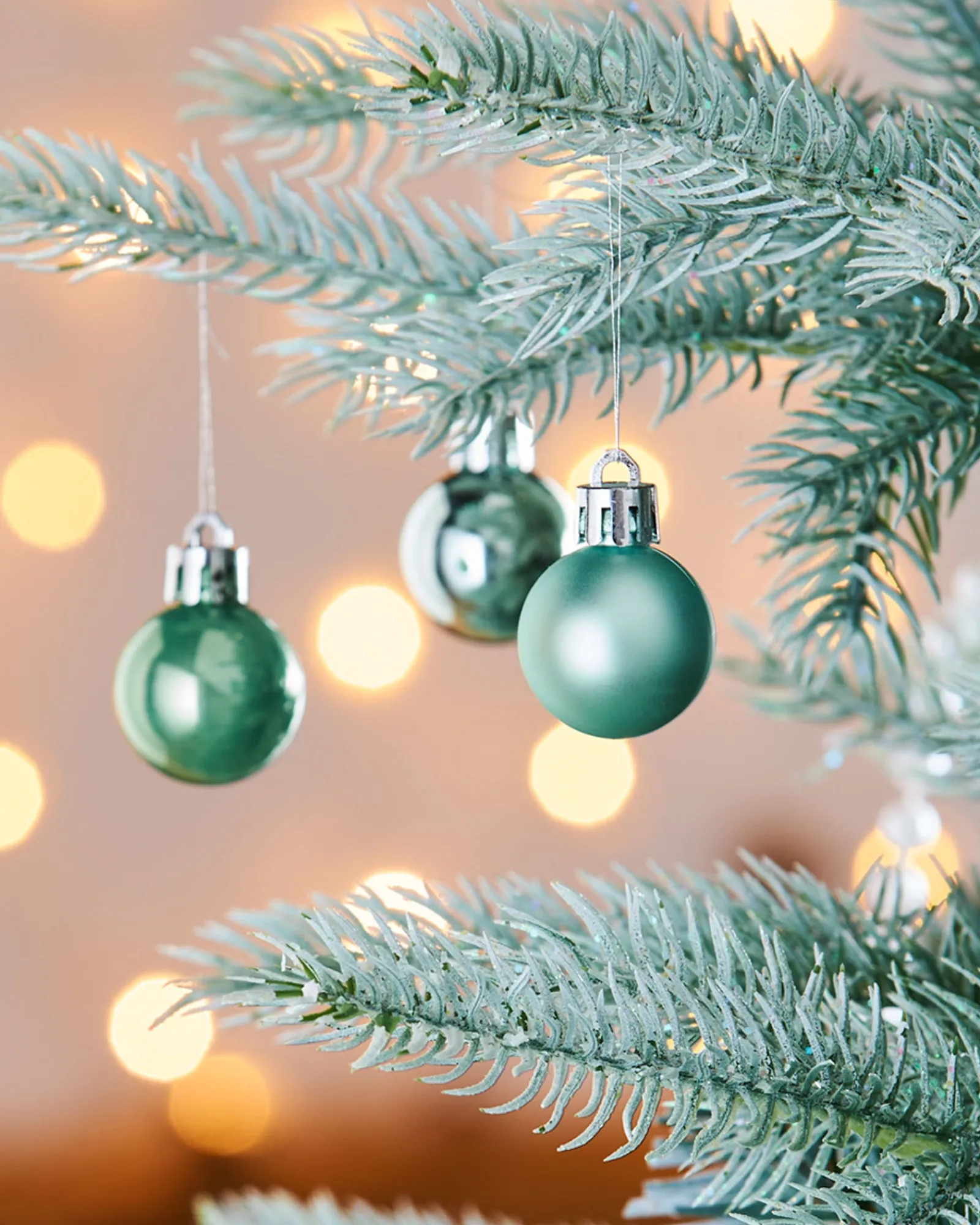 WeRChristmas Mint Green Shatterproof Baubles, 36 Pack, 3 Cm