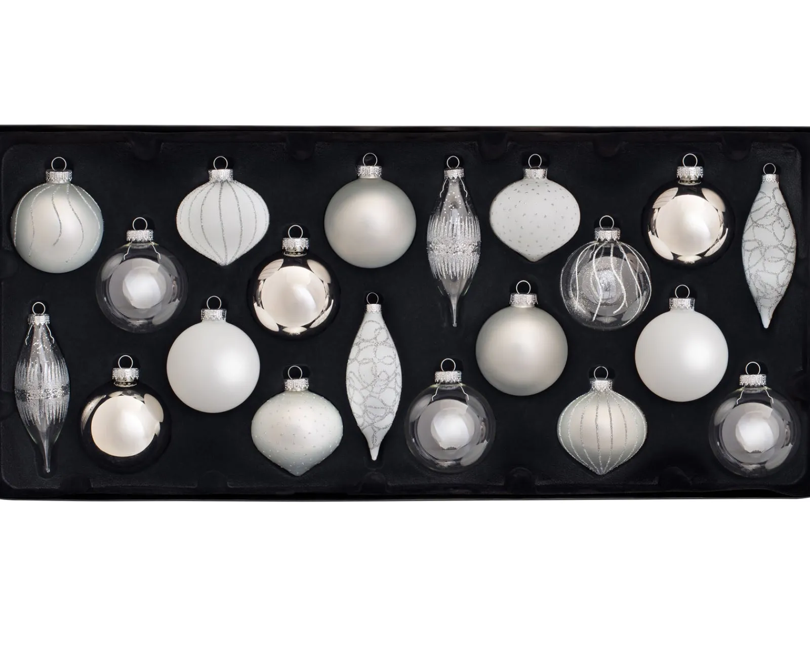 WeRChristmas Moonbeam Glass Baubles, 20 Pack