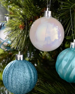 WeRChristmas Multi Blue Shatterproof Baubles, 48 Pack, 6 Cm