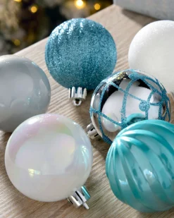 WeRChristmas Multi Blue Shatterproof Baubles, 48 Pack, 6 Cm